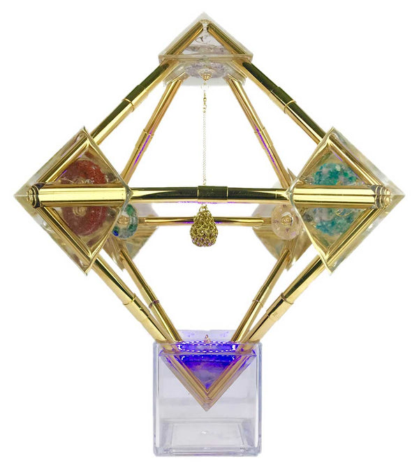 Stargate 3.0: Luxurious Gold-Plated Energy Harmonizer with Programmable LED Spectrum